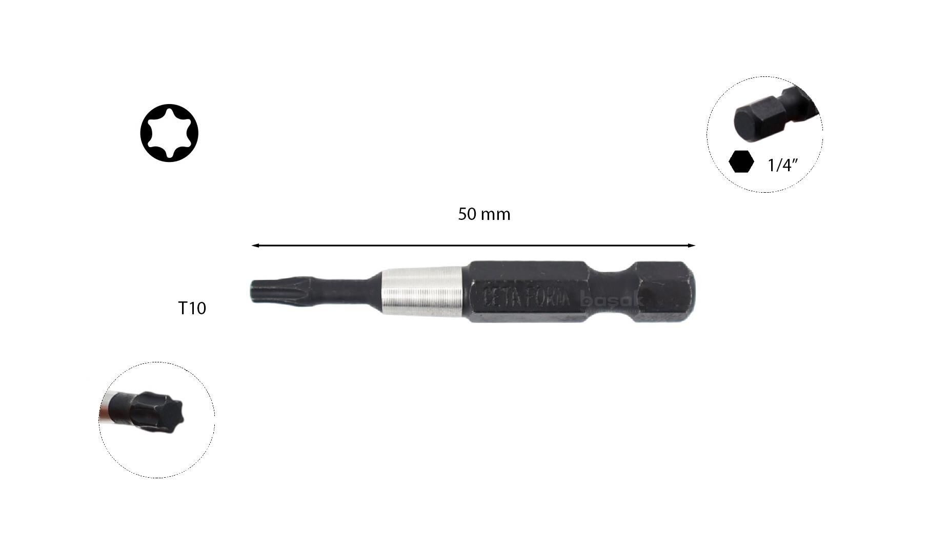 CB/824TM\T10X50MM TORX BITS UC (DARBELI KULLANIM) CETA - 3