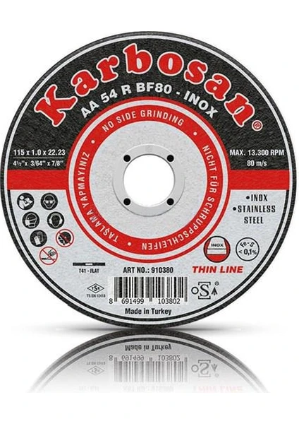 125X1.0X22 INOX INCE KESME TASI KARBOSAN