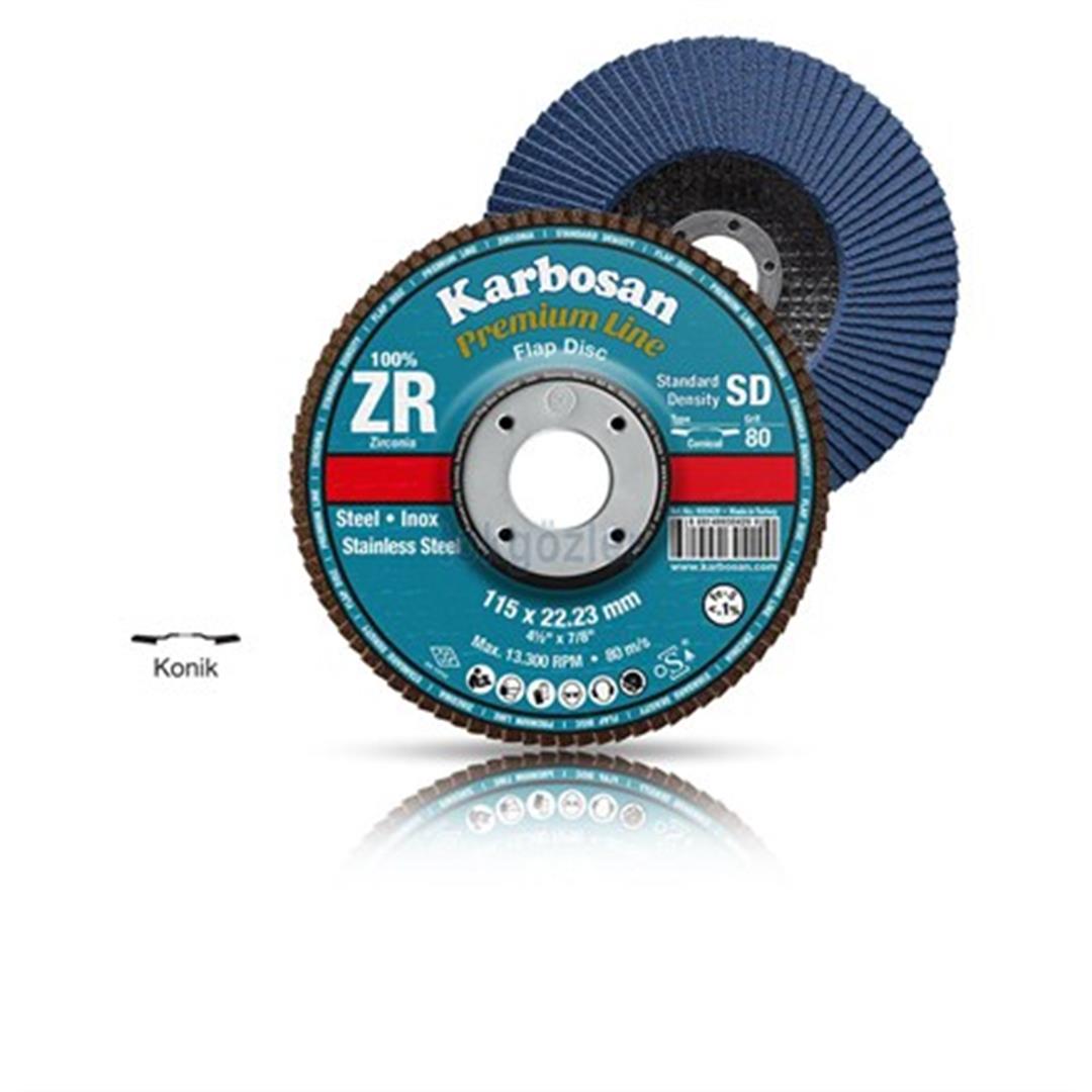 115X22 40 KUM ZR KONIK FLAP DISK KARBOSAN
