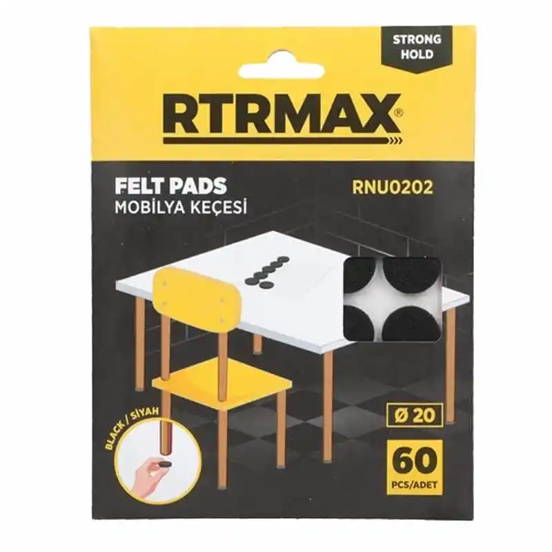 RNU0202\20mm MOBILYA ALTI KECESI SIYAH RTRMAX